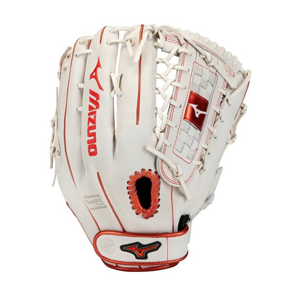 Guantes Mizuno Softball MVP Prime SE Fastpitch 13" Para Mujer Blancos/Rojos 7902168-JA